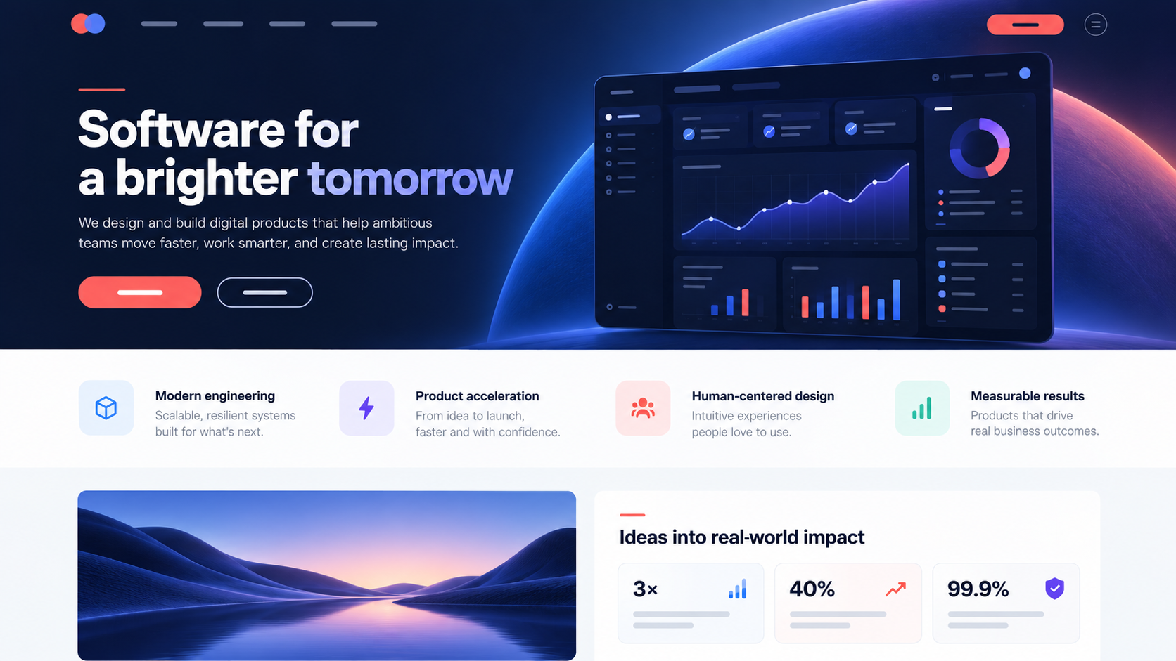 Premium website design shown on a desktop display
